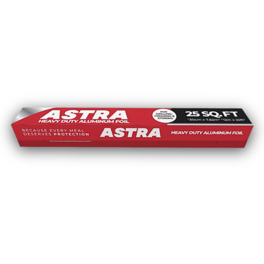 ASTRA Heavy Duty Aluminum Foil 25 SQ FT – Box of 24 Pieces.