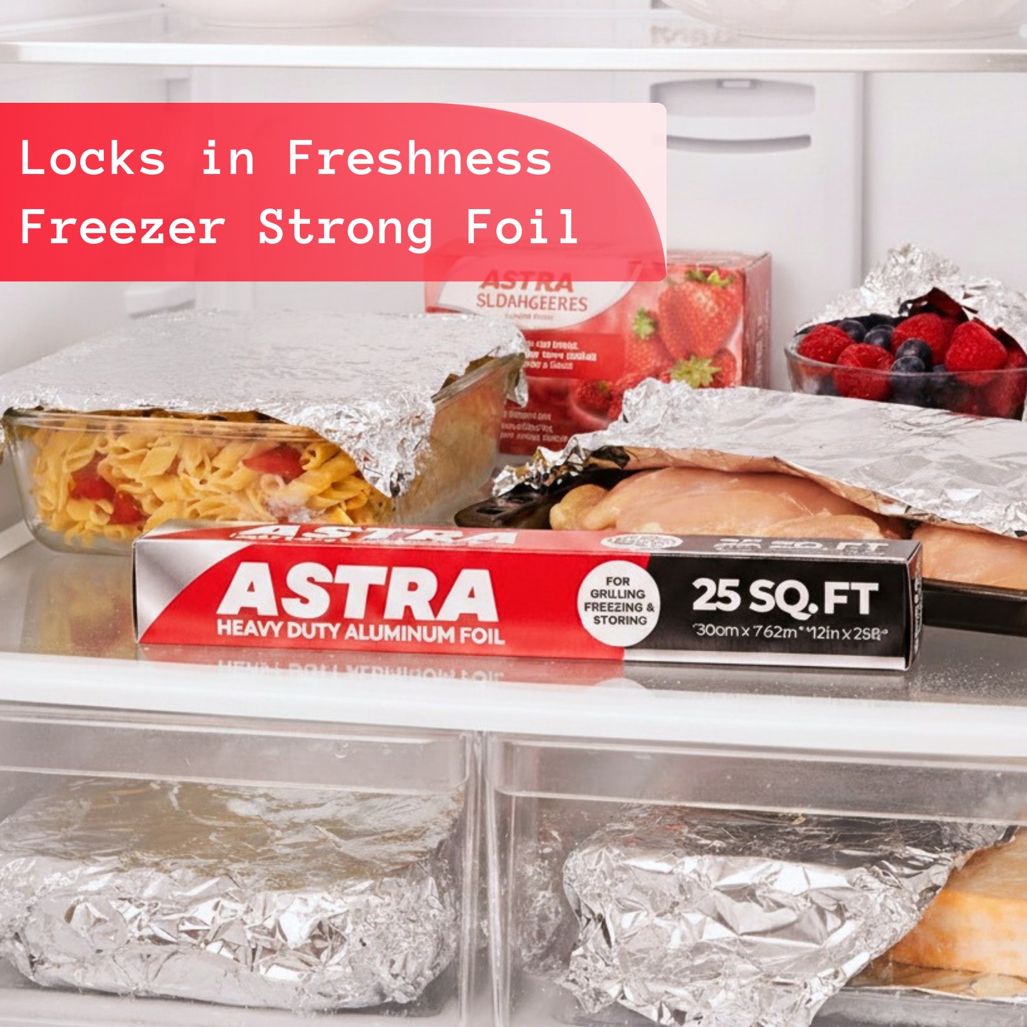 ASTRA Heavy Duty Aluminum Foil 25 SQ FT – Box of 24 Pieces.